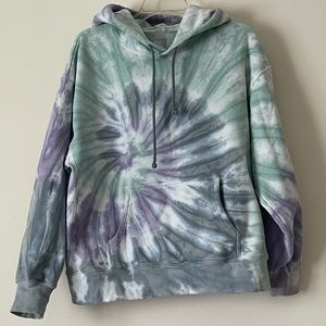 TNA Cozy Fleece Boyfriend Hoodie in Tie Dye